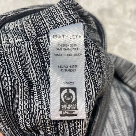 Athleta Chatarunga Leggings Heather Black Stripe Size Small Activewear - Picture 4 of 9